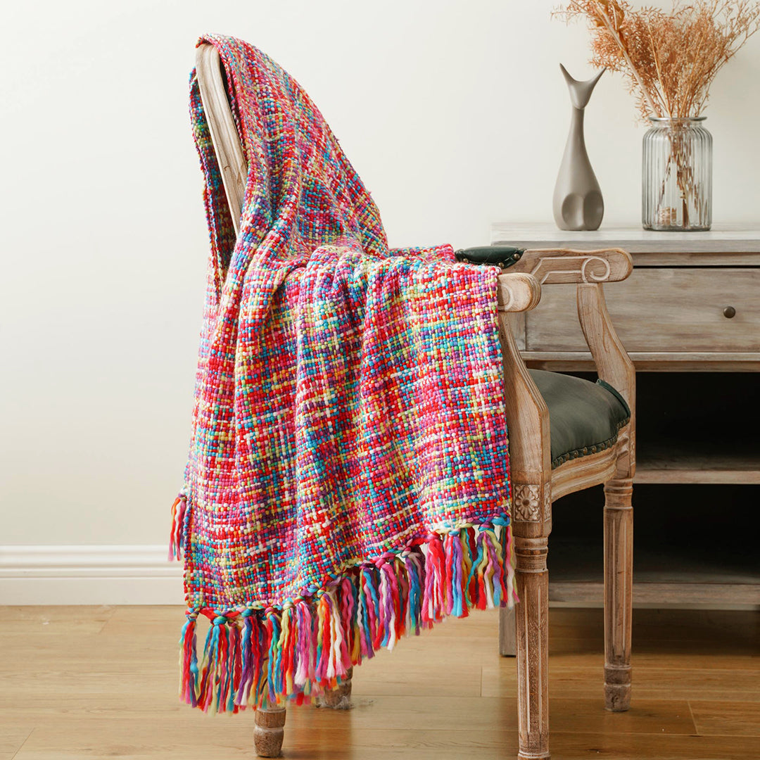 Colorful Woven Throw Blanket