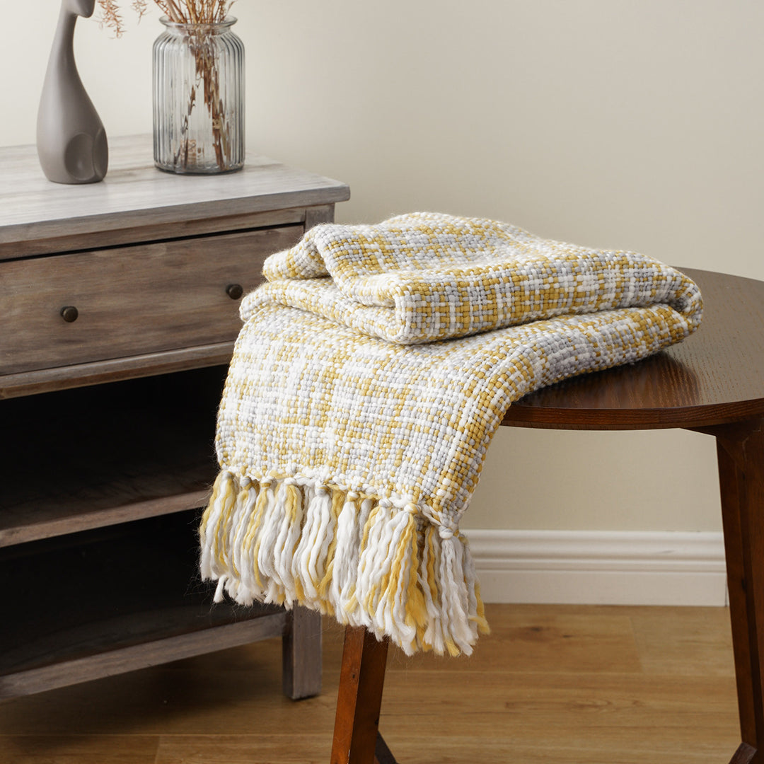 Golden Glow Knit Blanket