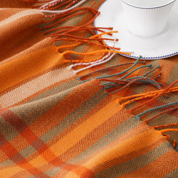 Orange Plaid Throw