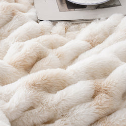 Faux Fur Ruched Blanket