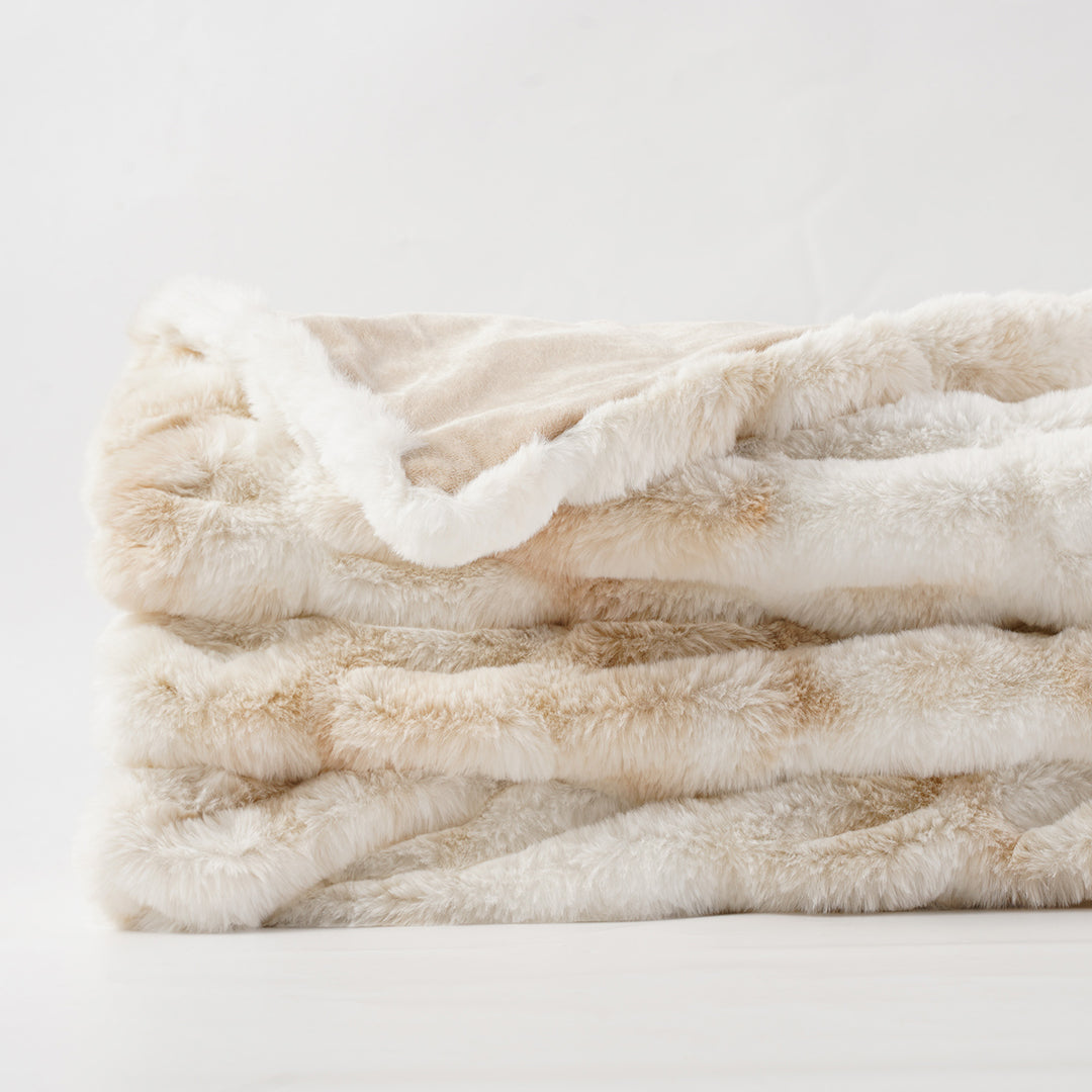 Faux Fur Ruched Blanket