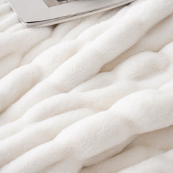 Faux Reversible Rabbit Fur Blanket