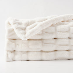 Faux Reversible Rabbit Fur Blanket