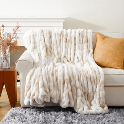 Faux Fur Ruched Blanket