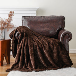 Faux Fur Blanket and Pillow Set