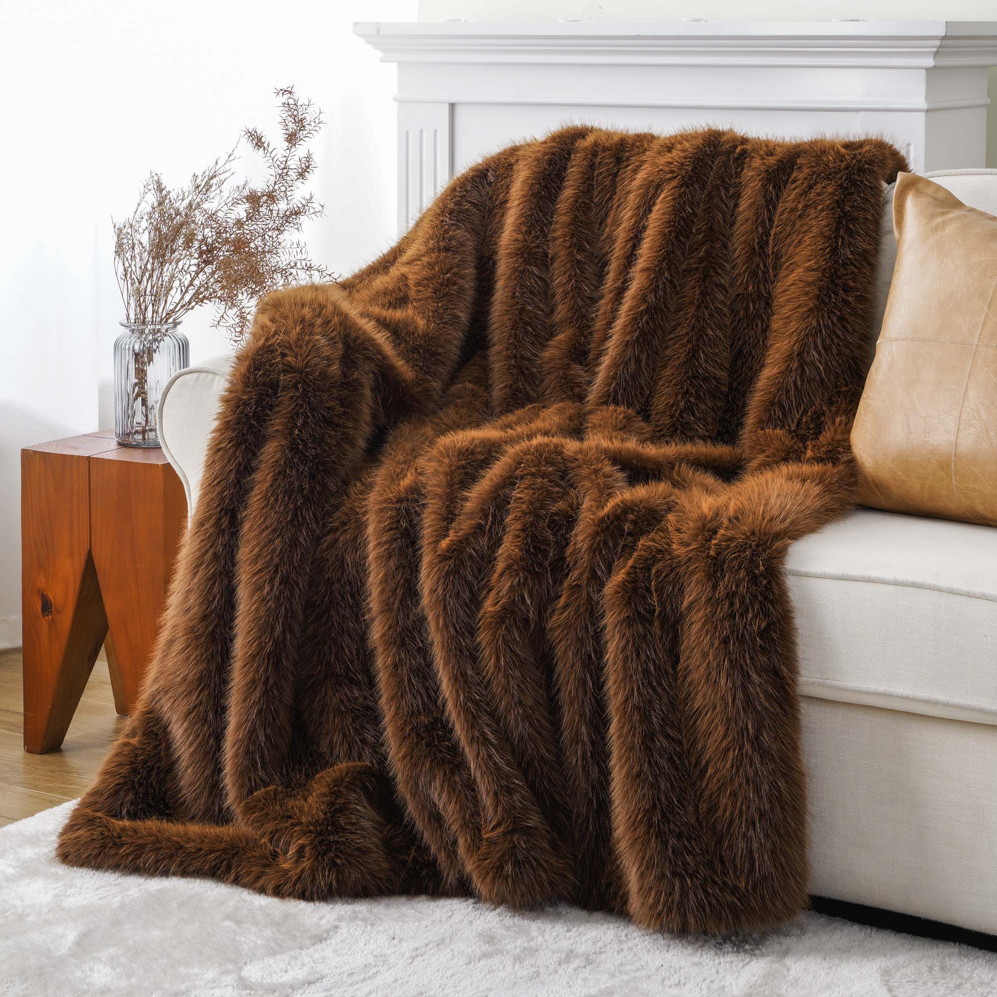 Fluffy Faux Fur Throw