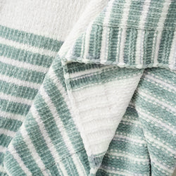 Colorblock Striped Chenille Blanket