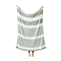 Colorblock Striped Chenille Blanket - BATTILO HOME