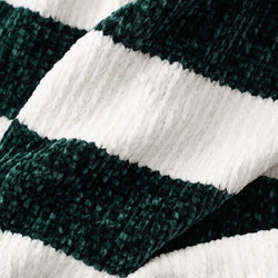 Colorblock Striped Chenille Blanket