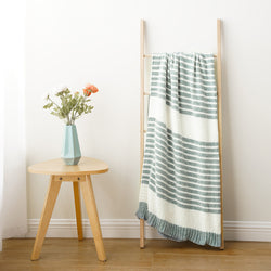 Colorblock Striped Chenille Blanket