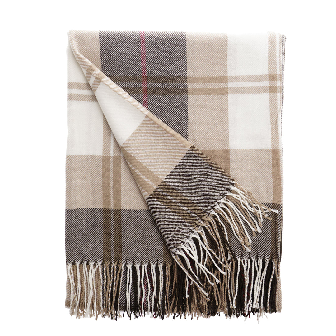 Brown Plaid Throw