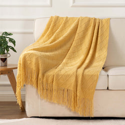 Decorative Fringe Throw Blanket