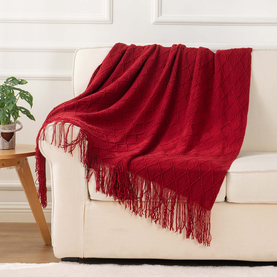 Decorative Fringe Throw Blanket