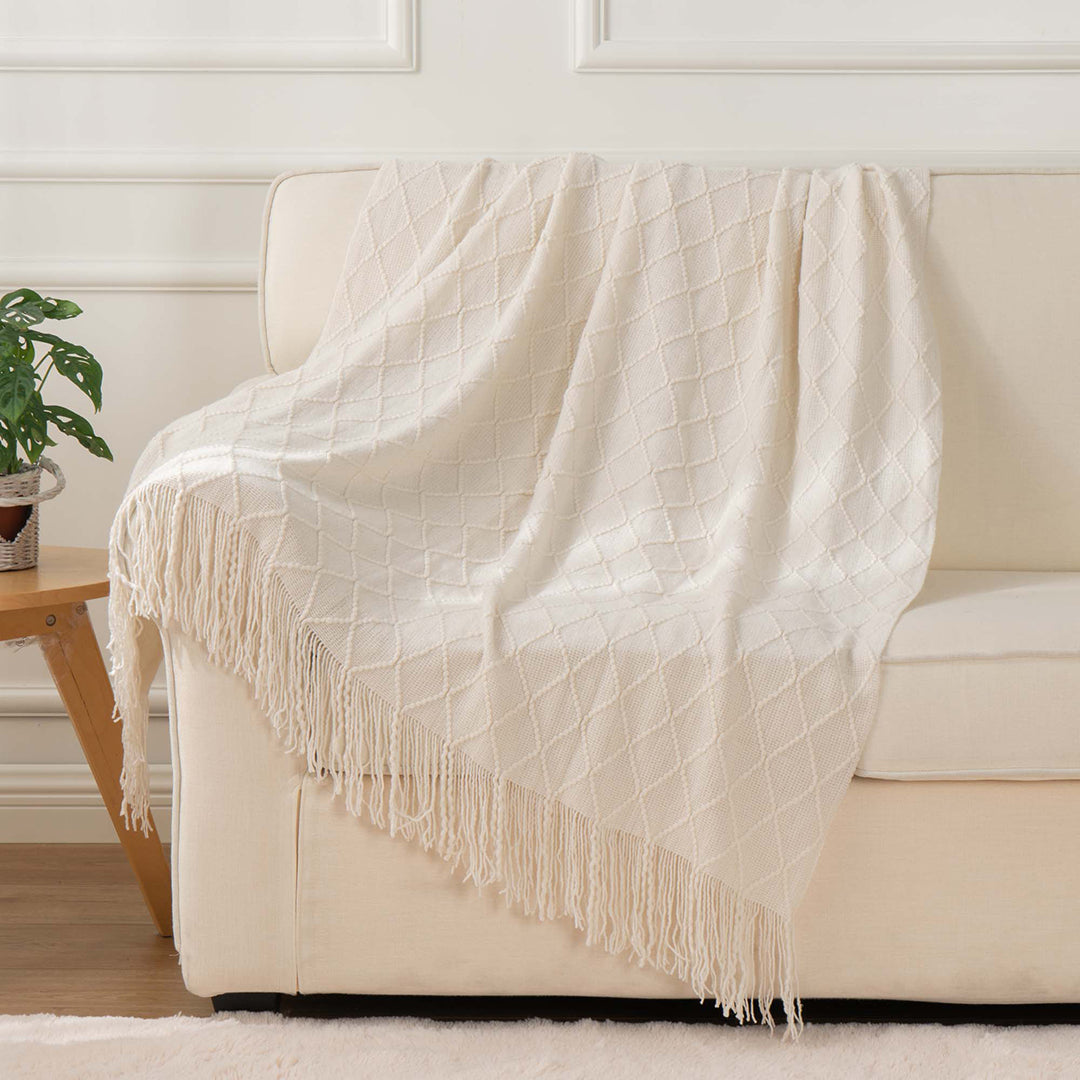 Decorative Fringe Throw Blanket