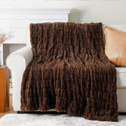 Faux Reversible Rabbit Fur Blanket