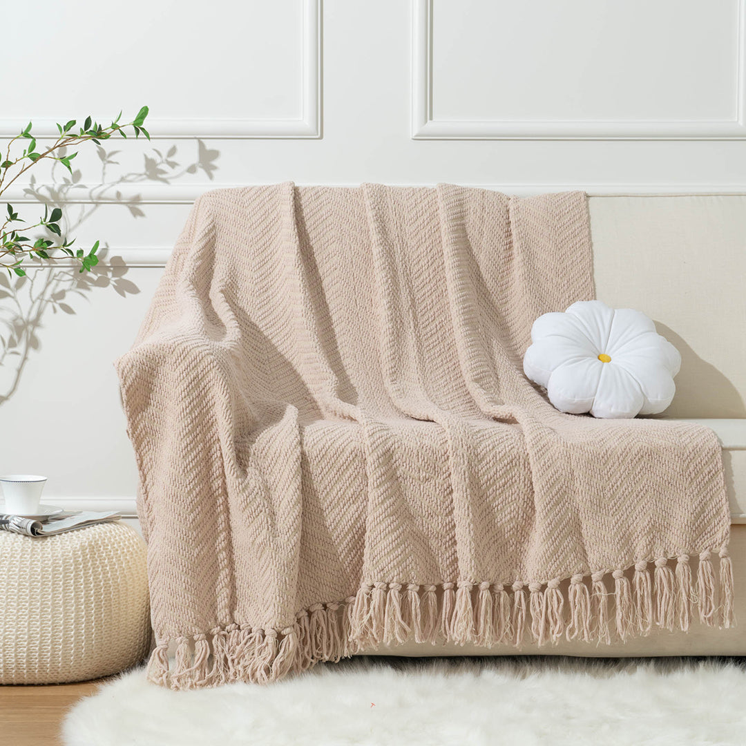 Zig-Zag Chenille Throw Blanket