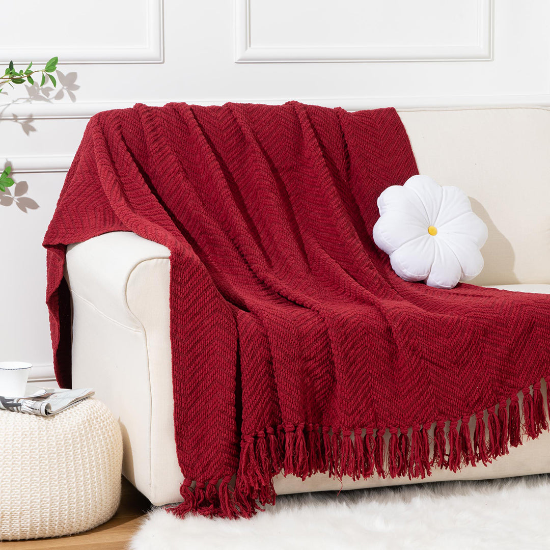 Zig-Zag Chenille Throw Blanket