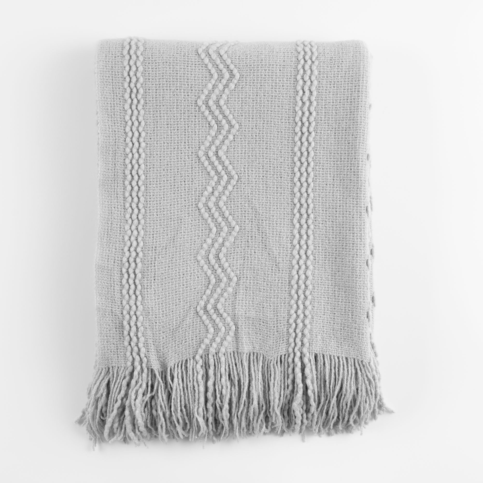 Wavy Pattern Fringe Throw