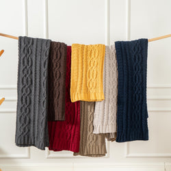 Chenille Cable Knit Throw Blanket