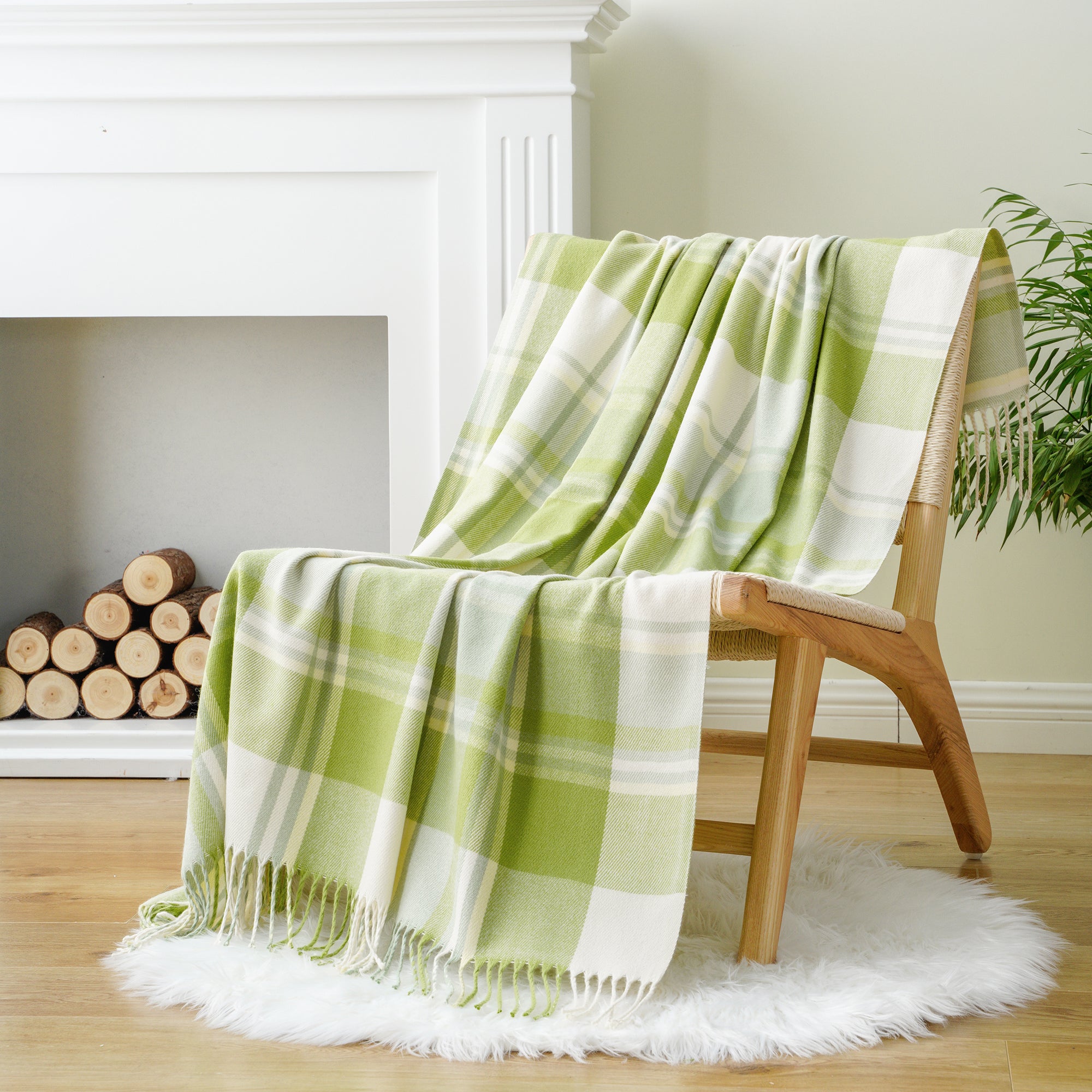 Green Plaid Throw