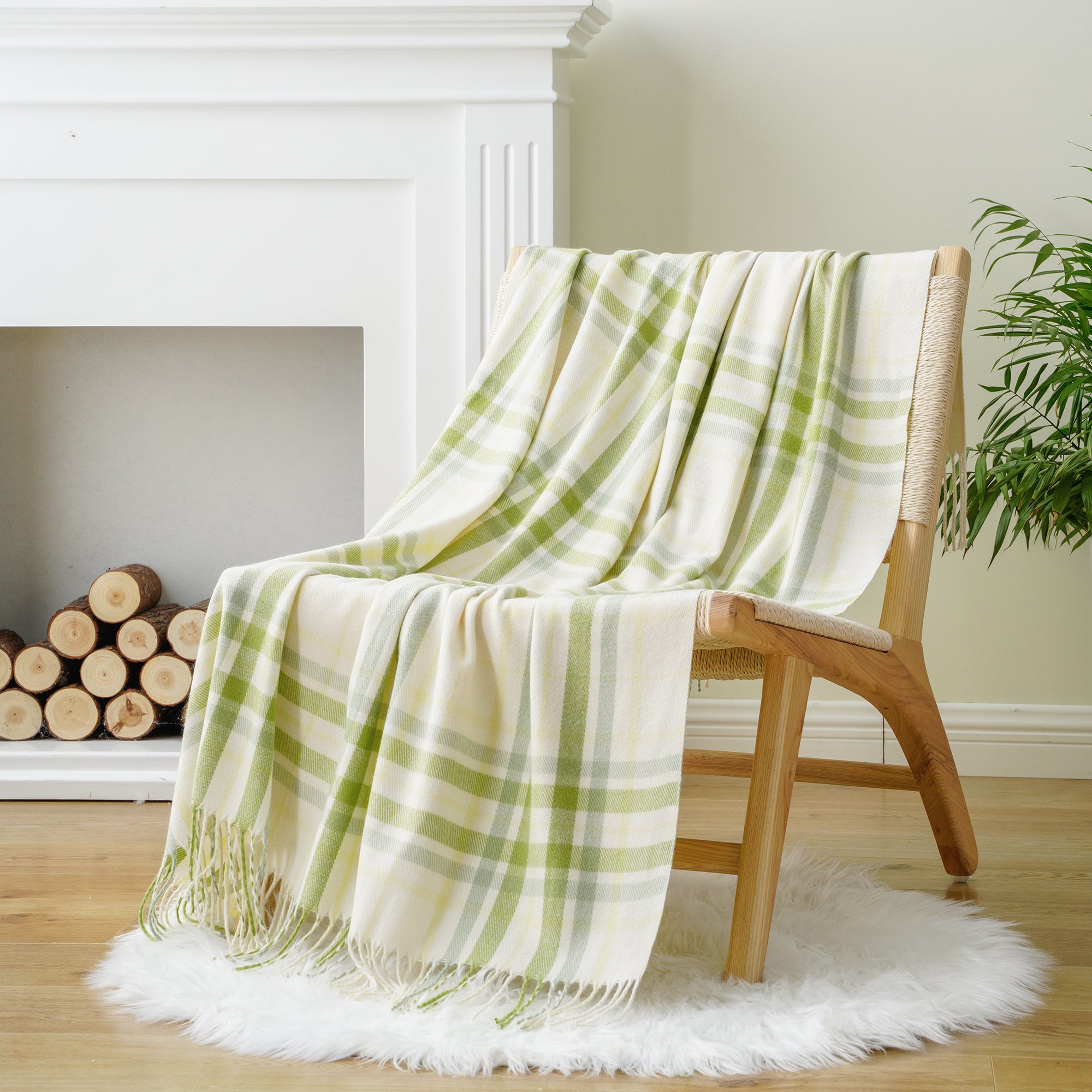 Green Plaid Throw