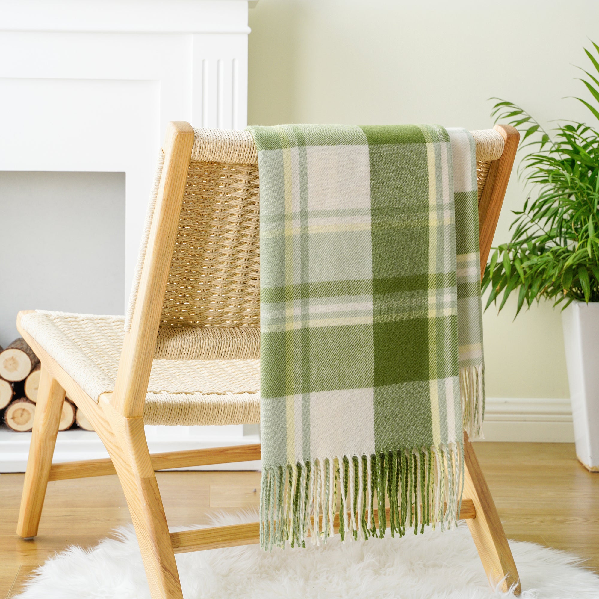 Green Plaid Throw