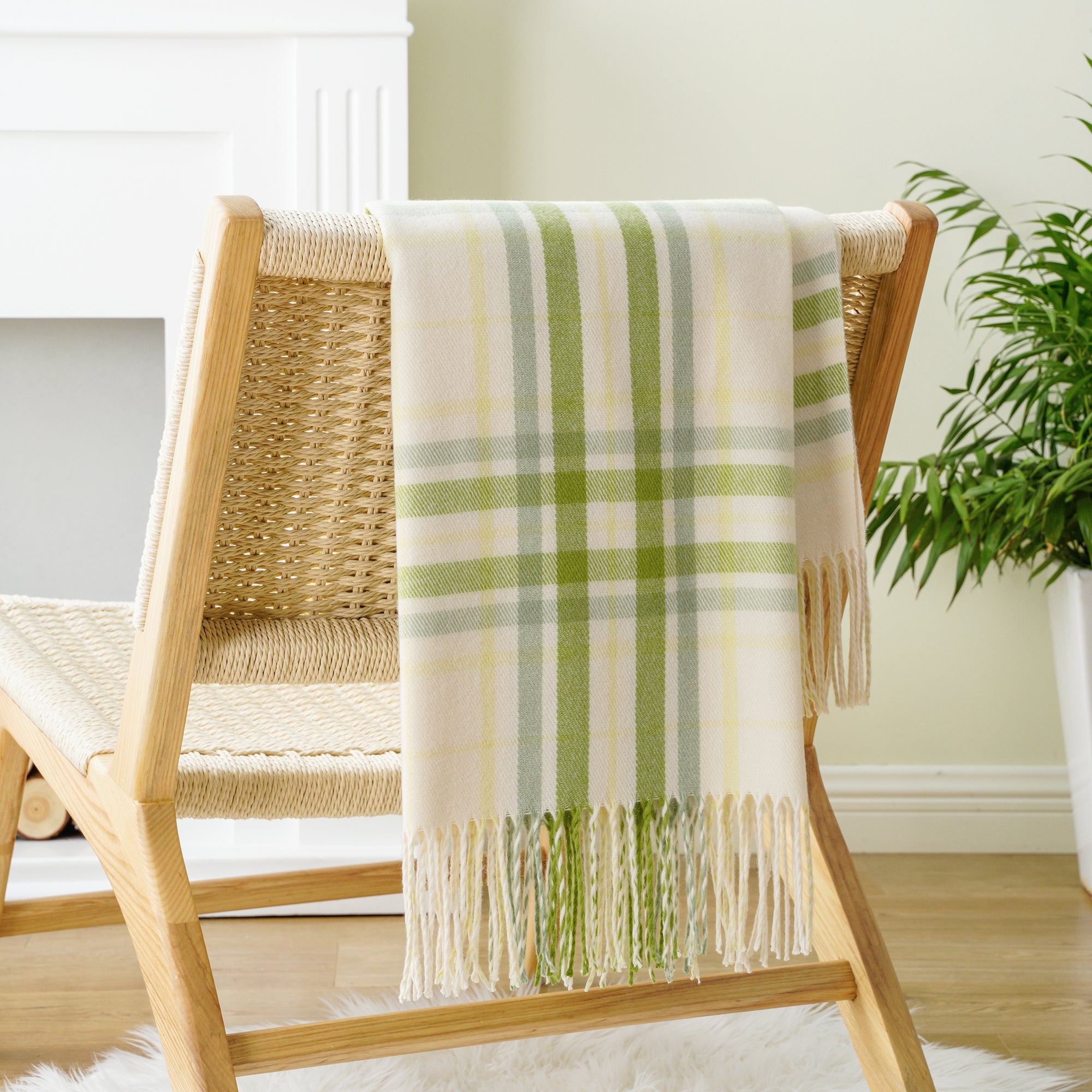 Green Plaid Throw