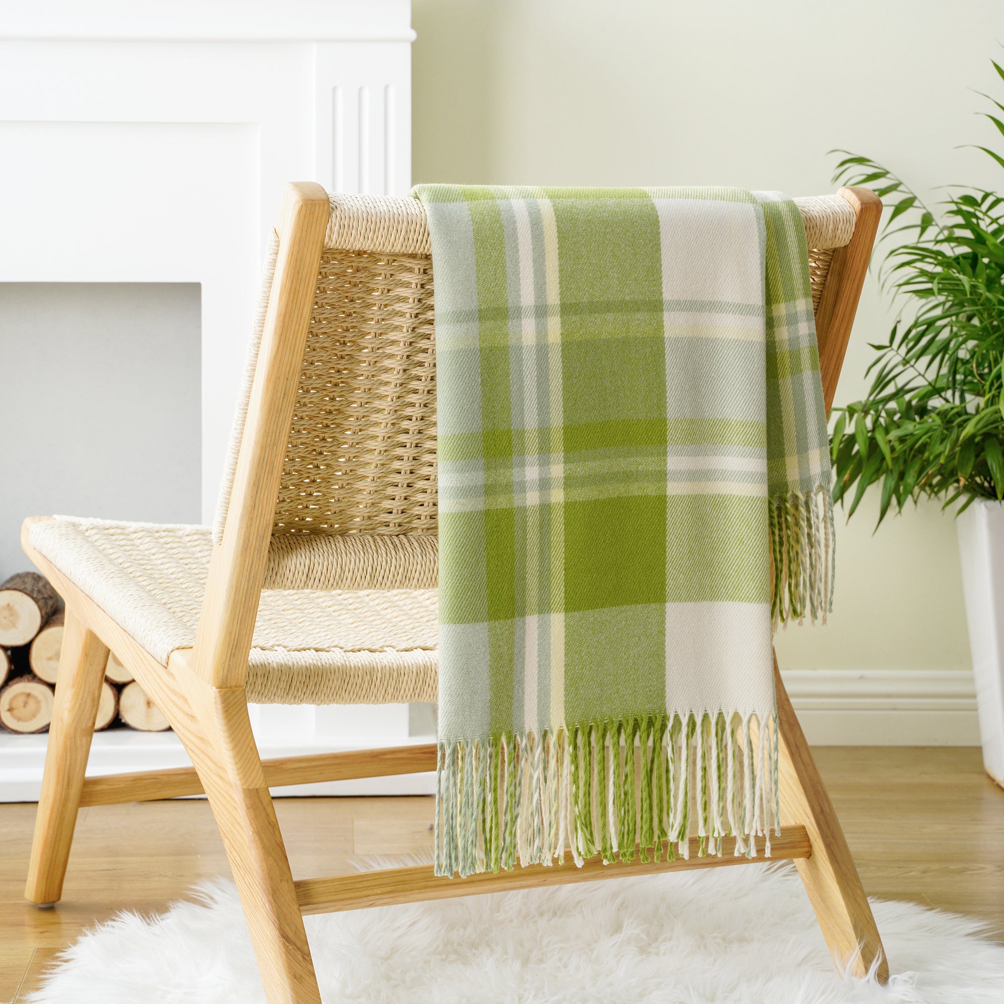 Green Plaid Throw