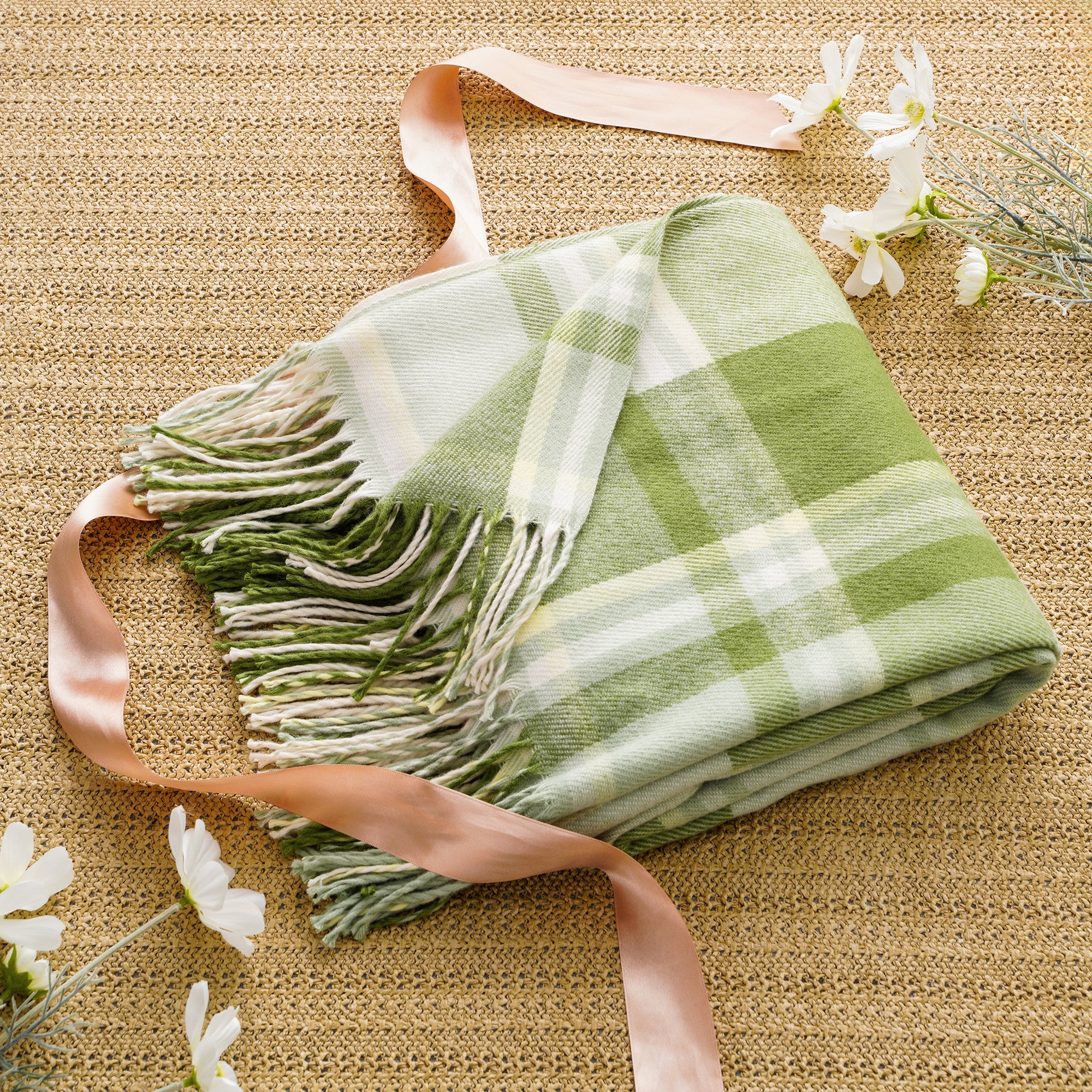 Green Plaid Throw