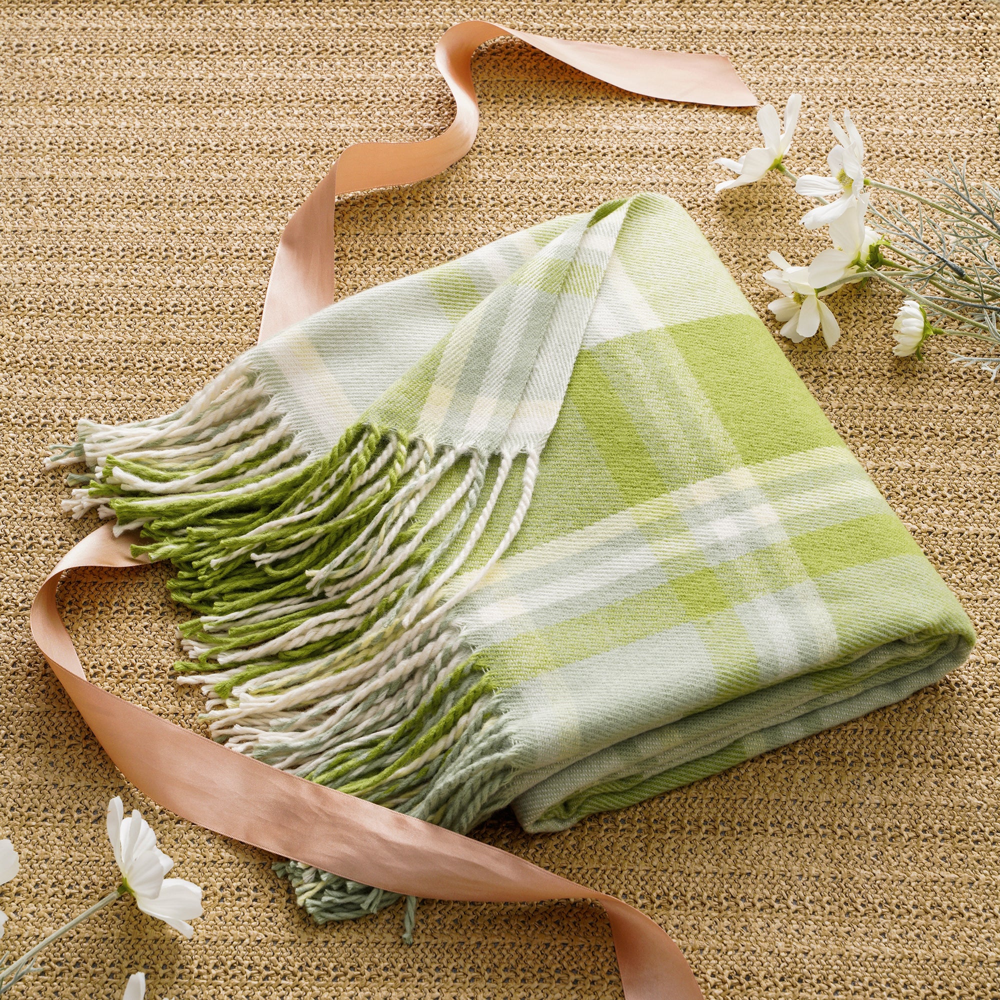 Green Plaid Throw