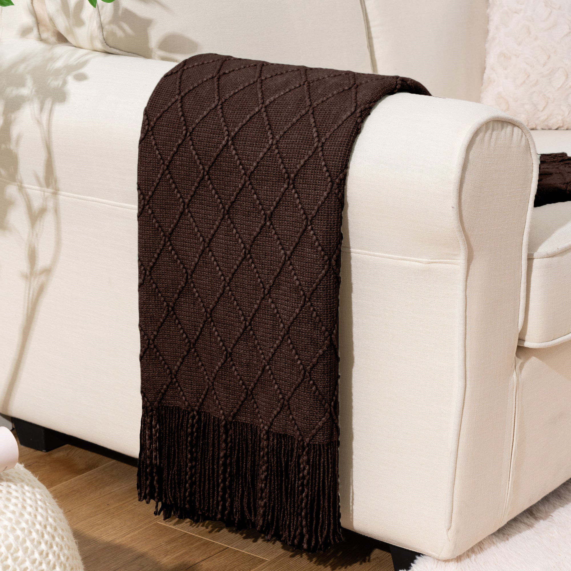 Decorative Fringe Throw Blanket