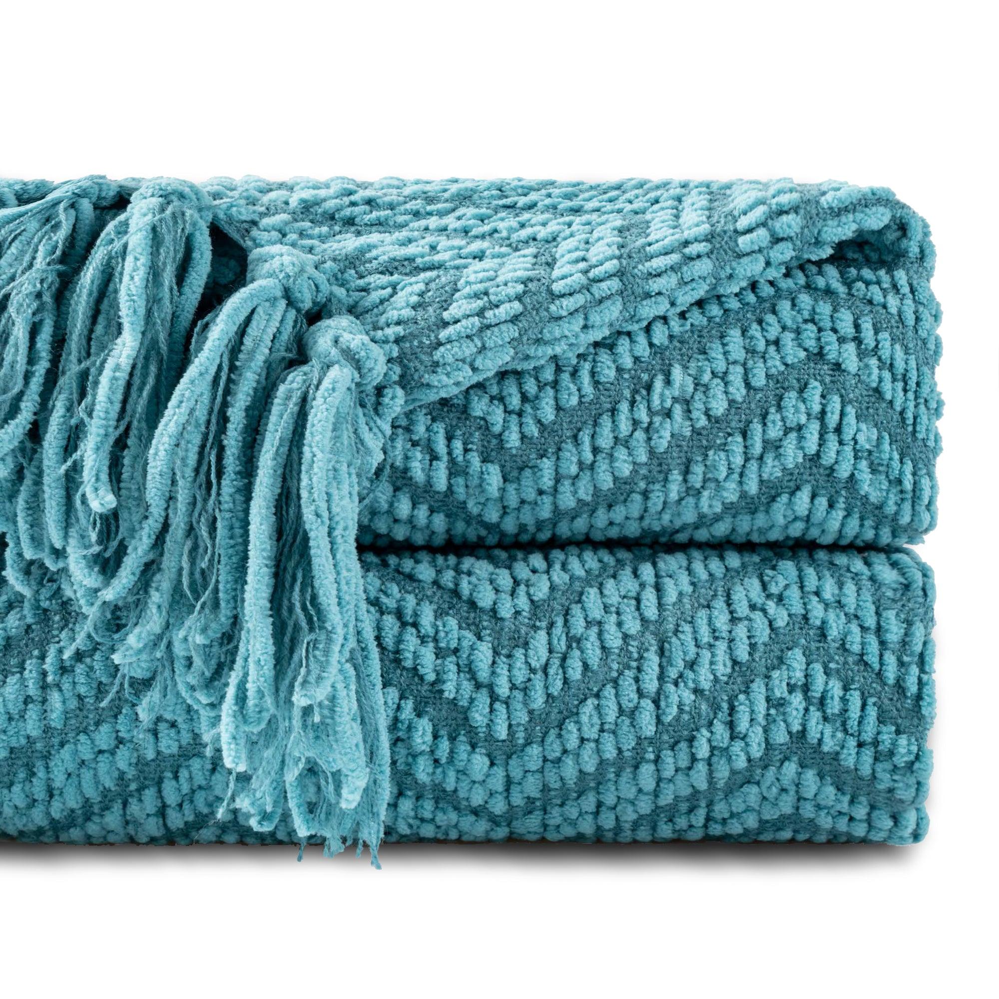 Teal chenille online throw