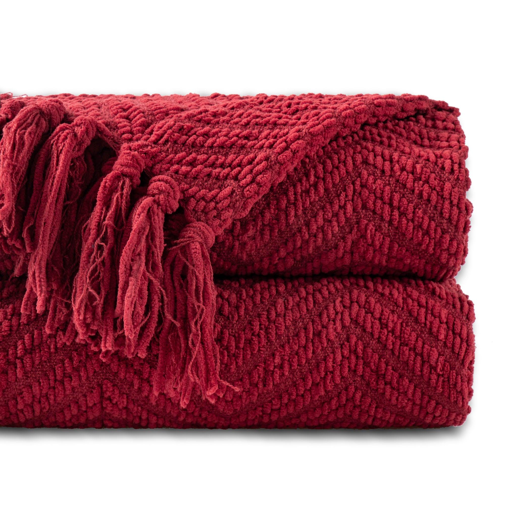 Red chenille best sale throw blanket