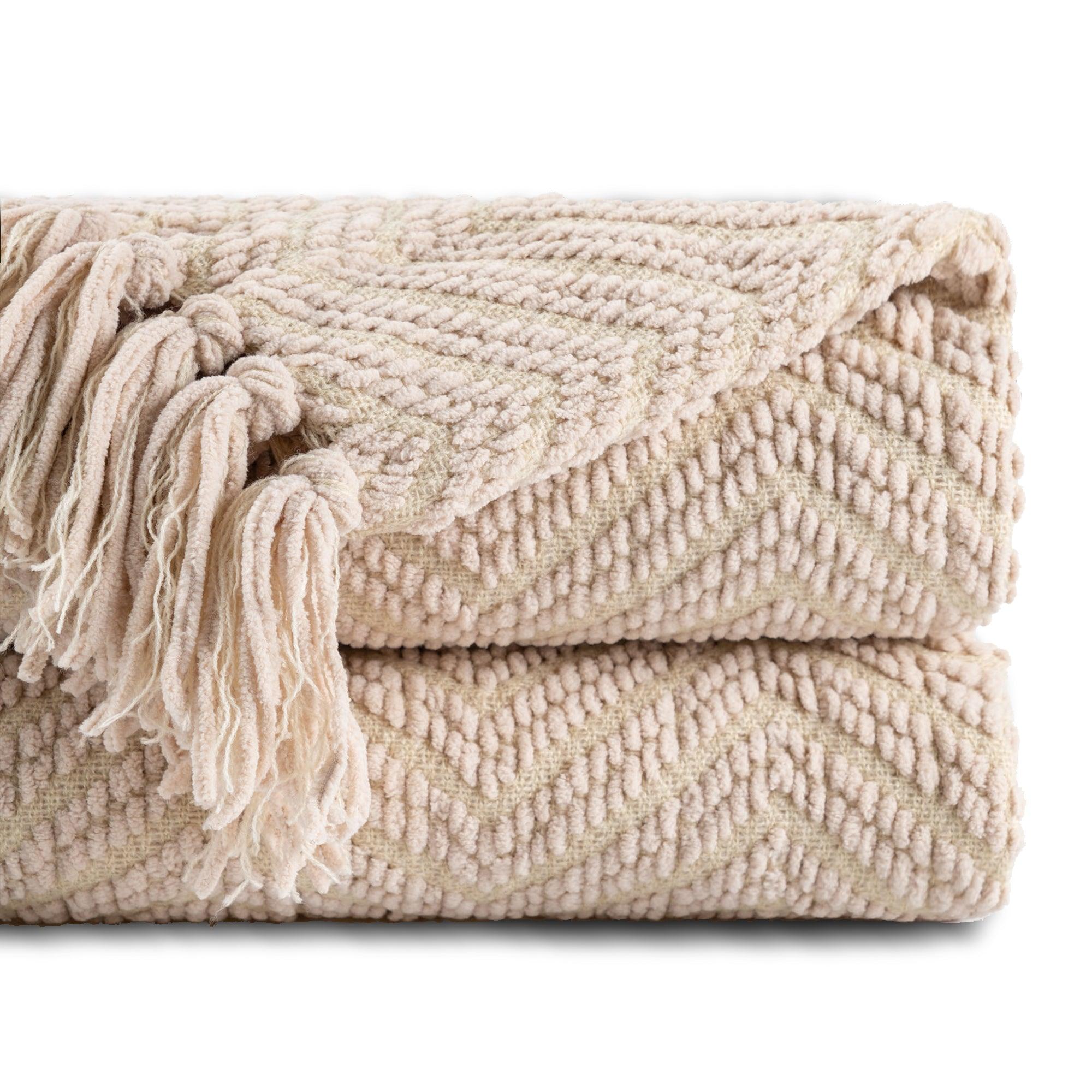 Zig-Zag Chenille Throw Blanket - BATTILO HOME