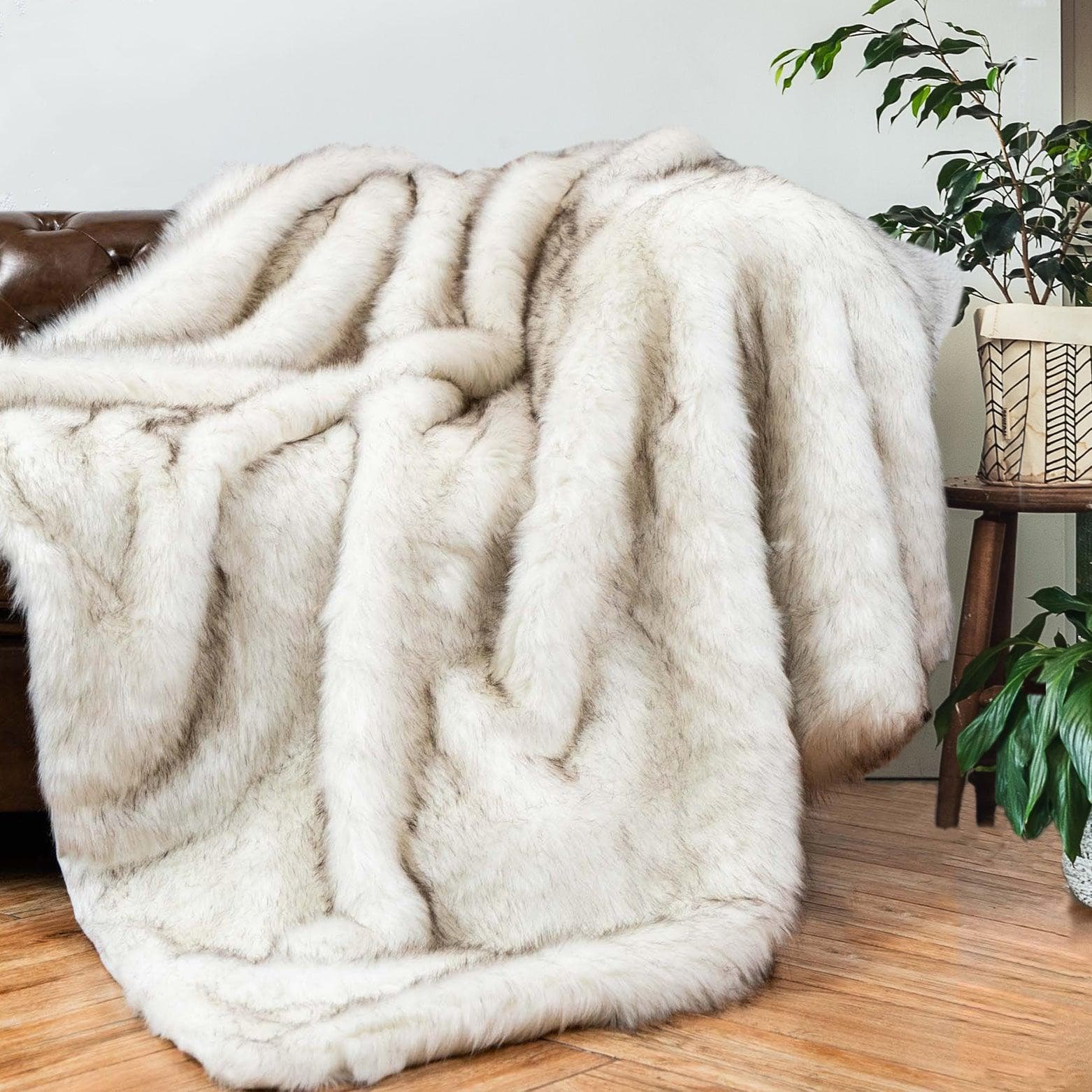 White fox best sale fur blanket